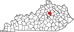 Karte von Fayette County innerhalb von Kentucky