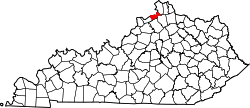 Karte von Gallatin County innerhalb von Kentucky