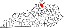 Karte von Grant County innerhalb von Kentucky