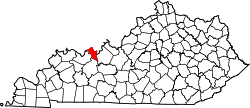 Karte von Hancock County innerhalb von Kentucky