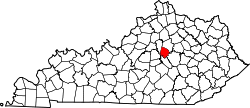 Karte von Jessamine County innerhalb von Kentucky