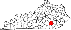 Karte von Laurel County innerhalb von Kentucky