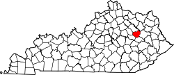 Karte von Menifee County innerhalb von Kentucky