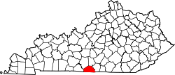 Karte von Monroe County innerhalb von Kentucky