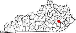 Karte von Owsley County innerhalb von Kentucky
