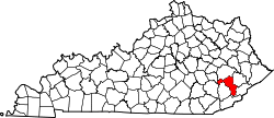 Karte von Perry County innerhalb von Kentucky