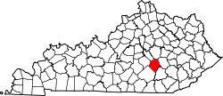 Karte von Rockcastle County innerhalb von Kentucky