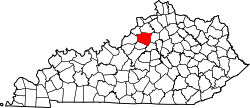 Karte von Shelby County innerhalb von Kentucky