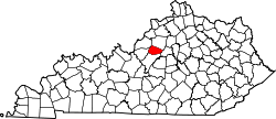 Karte von Spencer County innerhalb von Kentucky