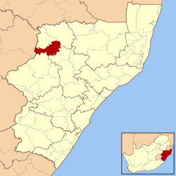 Map of KwaZulu-Natal with Dannhauser highlighted (2006).svg