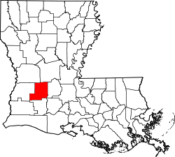 Karte von Allen Parish innerhalb von Louisiana