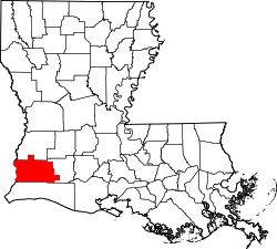 Karte von Calcasieu Parish innerhalb von Louisiana