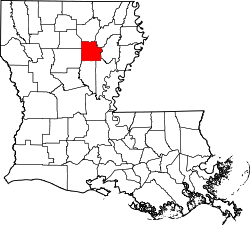 Karte von Caldwell Parish innerhalb von Louisiana