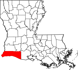 Karte von Cameron Parish innerhalb von Louisiana