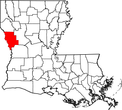 Karte von Sabine Parish innerhalb von Louisiana