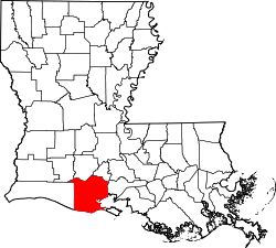 Karte von Vermilion Parish innerhalb von Louisiana