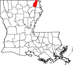 Karte von West Carroll Parish innerhalb von Louisiana