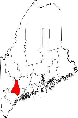 Karte von Androscoggin County innerhalb von Maine