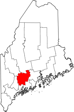 Karte von Kennebec County innerhalb von Maine