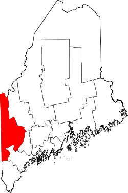 Karte von Oxford County innerhalb von Maine