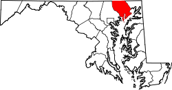 Karte von Harford County innerhalb von Maryland