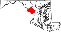 Karte von Montgomery County innerhalb von Maryland