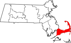 Karte von Barnstable County innerhalb von Massachusetts