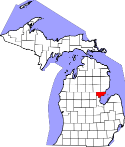 Karte von Arenac County innerhalb von Michigan
