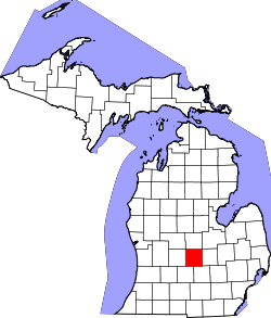 Karte von Clinton County innerhalb von Michigan