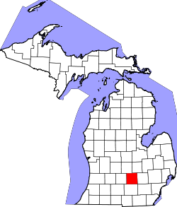 Karte von Ingham County innerhalb von Michigan
