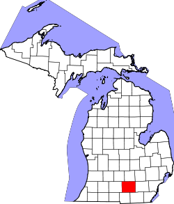 Karte von Jackson County innerhalb von Michigan