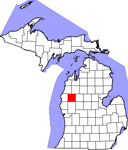 Karte von Lake County innerhalb von Michigan