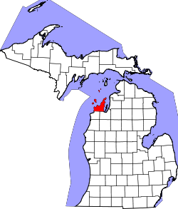 Karte von Leelanau County innerhalb von Michigan