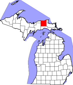 Karte von Luce County innerhalb von Michigan