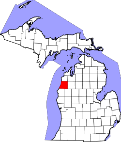 Karte von Manistee County innerhalb von Michigan