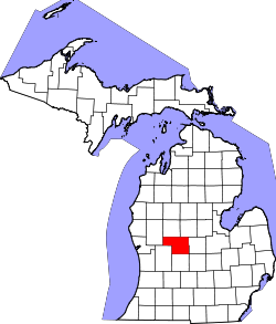 Karte von Montcalm County innerhalb von Michigan