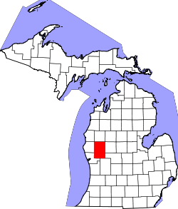 Karte von Newaygo County innerhalb von Michigan