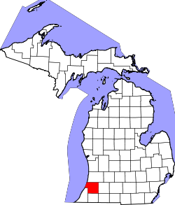 Karte von Van Buren County innerhalb von Michigan