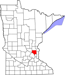 Karte von Anoka County innerhalb von Minnesota