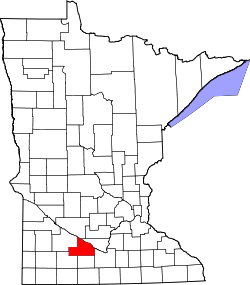 Karte von Brown County innerhalb von Minnesota