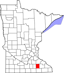 Karte von Dodge County innerhalb von Minnesota