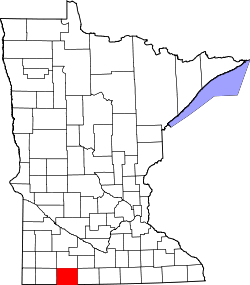 Karte von Jackson County innerhalb von Minnesota