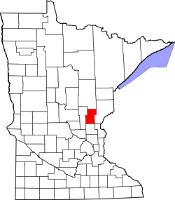 Karte von Kanabec County innerhalb von Minnesota