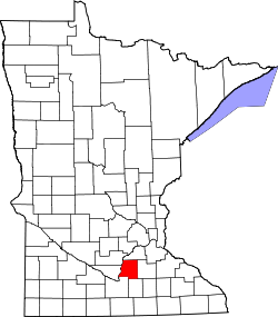 Karte von Le Sueur County innerhalb von Minnesota