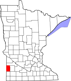 Karte von Lincoln County innerhalb von Minnesota