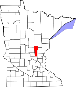 Karte von Mille Lacs County innerhalb von Minnesota