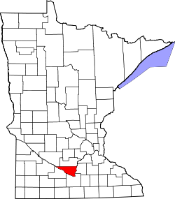 Karte von Nicollet County innerhalb von Minnesota
