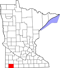 Karte von Nobles County innerhalb von Minnesota