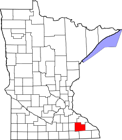 Karte von Olmsted County innerhalb von Minnesota