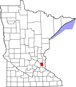 Karte von Ramsey County innerhalb von Minnesota
